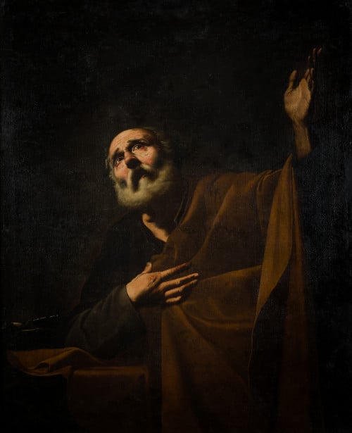 SEGUIDOR DE JOSÉ DE RIBERA, "Las lágrimas de san Pedro", Ól