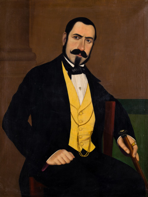 ESCUELA ESPAÑOLA, "Retrato de caballero", Óleo sobre lienzo