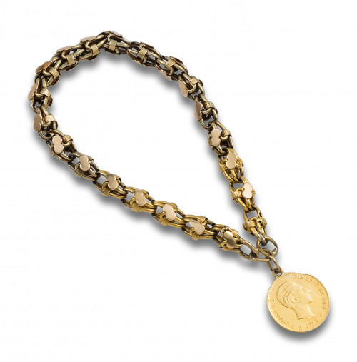 PULSERA CON MONEDA DE ORO