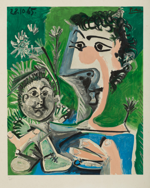 PABLO RUIZ PICASSO (DESPUES), “Madre con niño”, 1966, Litog