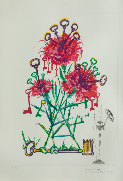 SALVADOR DALÍ Y DOMENECH, "Surrealistic Flowers", 1972, Pun