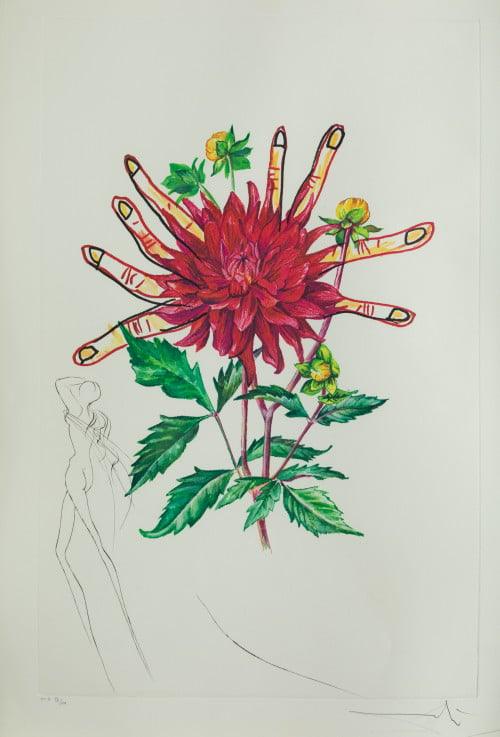 SALVADOR DALÍ Y DOMENECH, "Surrealistic Flowers", 1972, Pun