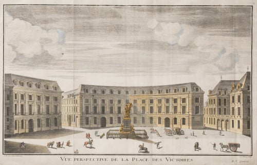 ANTOINE AVELINE, "Vue perspective de la Place de Victoires"