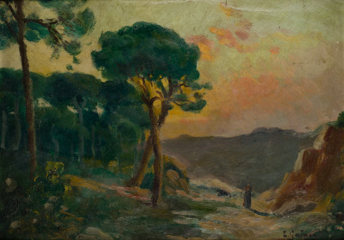 ENRIQUE GALWEY GARCÍA, "Paisaje al atardecer"