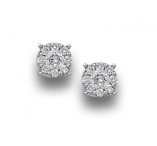 PENDIENTES DE ORO BLANCO Y DIAMANTES