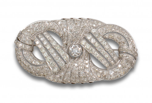 BROCHE ESTILO ART DECO EN ORO BLANCO Y DIAMANTES