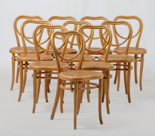 Diez sillas Thonet, Viena, c. 1900