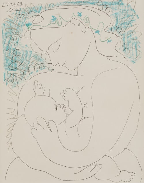 PABLO RUIZ PICASSO (DESPUES), “Maternité”, Litografía sob