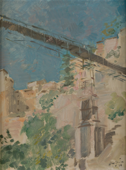 JULIÁN GRAU SANTOS, "Puente de San Pablo, Cuenca", 1974, Ól