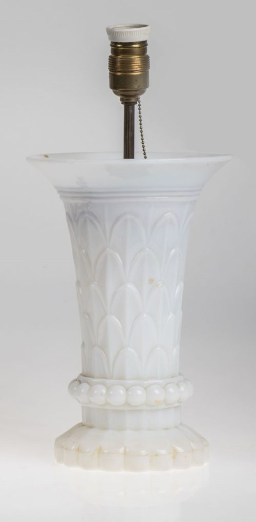 White opaline table lamp, 60s-70s