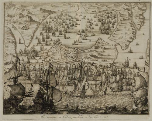 JOSEPH MULDER, "Toma y saqueo de Cádiz en 1596 por la flota