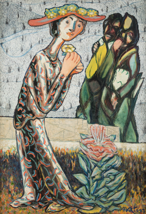 FRANCISCO MATEOS GONZÁLEZ, "Primavera", 1969, Óleo sobre li