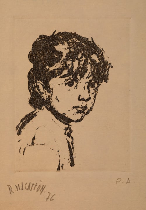 RICARDO MACARRÓN , "Retrato de niño", 1976, Grabado