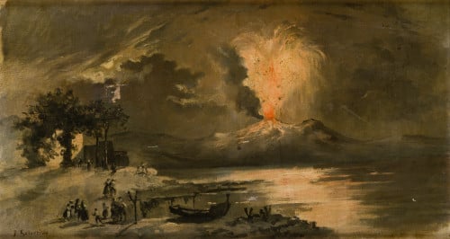 ESCUELA ESPAÑOLA, "Volcan en erupción"