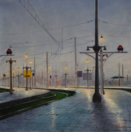 SARA MALINARICH , "Estación", Óleo sobre lienzo