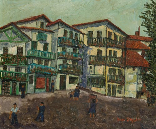 AGUSTIN BOYER, "Fachadas", 1981, Óleo sobre lienzo