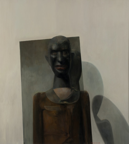 MIGUEL ÁNGEL  ARGUELLO, "Black figure portrait", 1985, Acrí