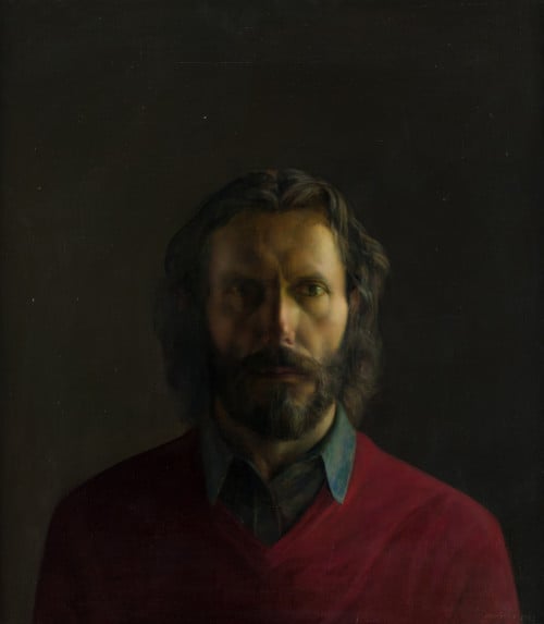 MIGUEL ÁNGEL  ARGÜELLO, "Autoretrato", 1983, Óleo sobre tab