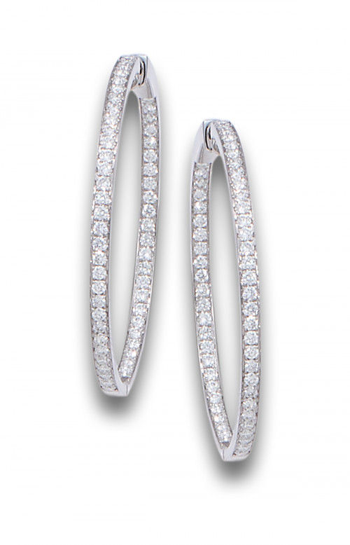 CRIOLLAS IN & OUT DE DIAMANTES, EN ORO BLANCO