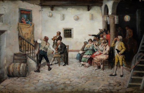 RAMON MUÑOZ RUBIO, "Los titiriteros", 1891