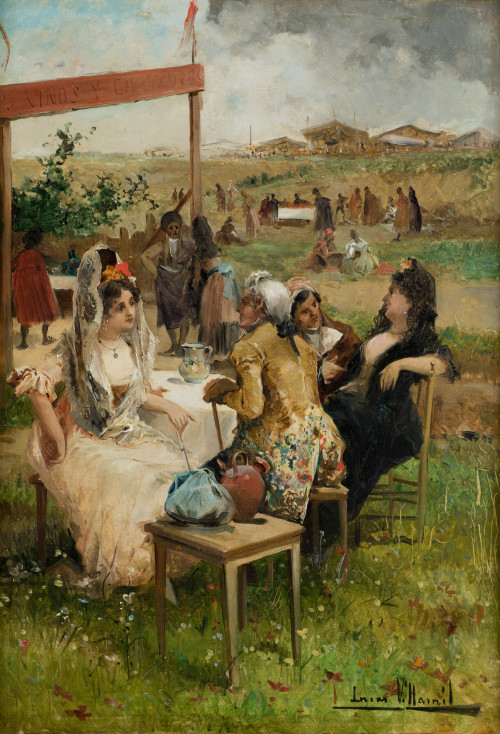 EUGENIO  LUCAS VILLAMIL, "Comida en el campo"