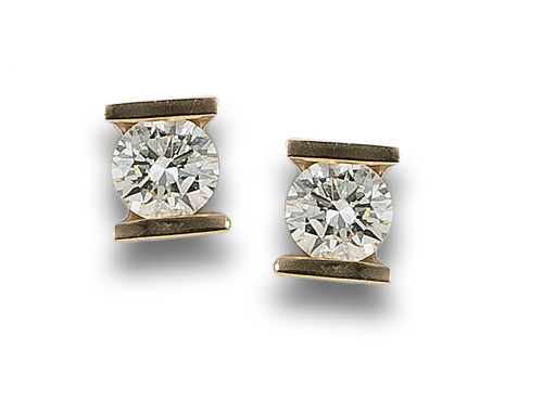 PENDIENTES DORMILONAS DE DIAMANTES, TOTAL DE 2.01 CT.