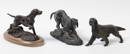 ESCUELA ESPAÑOLA, "Perro", Escultura de bronce patinado