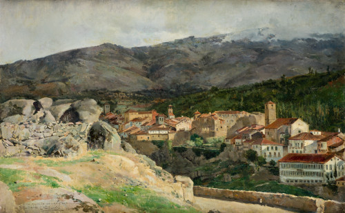 CAYETANO  VALLCORBA Y MEXIA, "Paisaje de Aragón", 1905, Óle