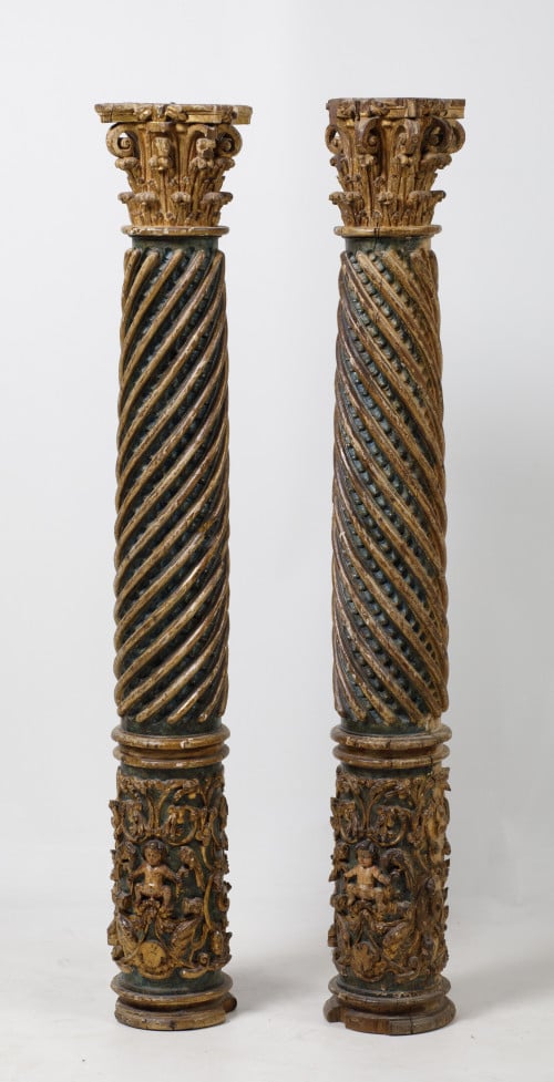 Pareja de columnas de orden corintio, España, S. XVII