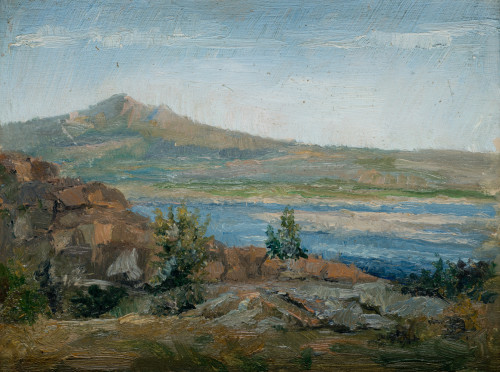 FELIX GRANDA BUYLLA, "Castillo de Manzanares", 1933, Óleo s