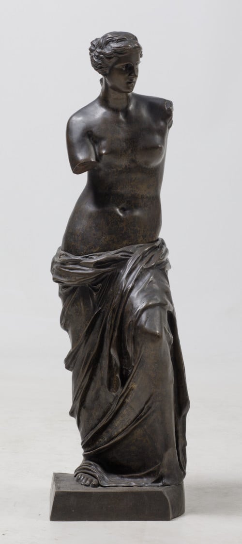  ESCUELA FRANCESA, "Venus de Milo", Escultura de bronce pat