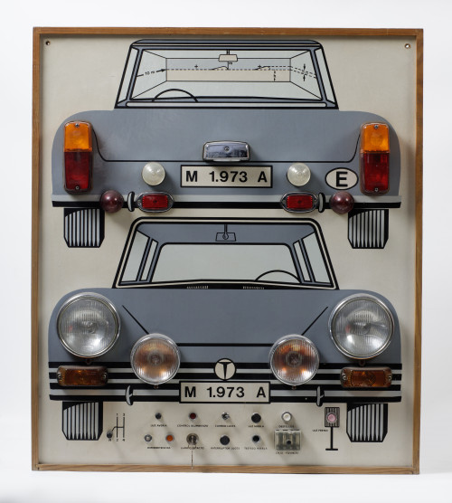 Panel de autoescuela electrificado, años 70