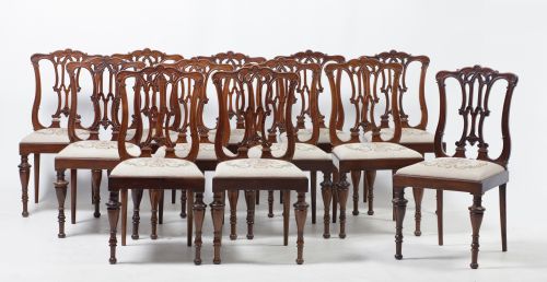 Twelve Chippendale style chairs, England, early 20th centur