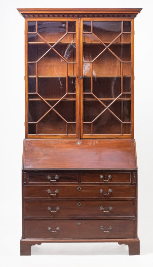 George III style bookcase bureau 20th century