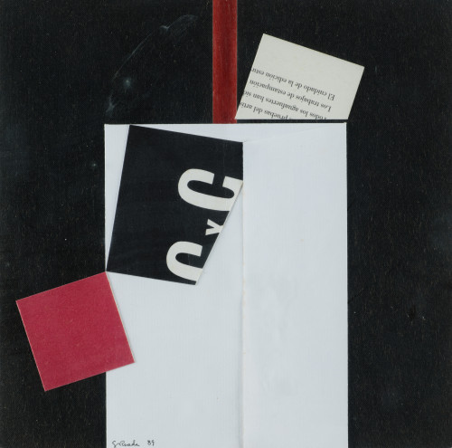 GERARDO RUEDA, "Sin título", 1989, Collage con papeles seri