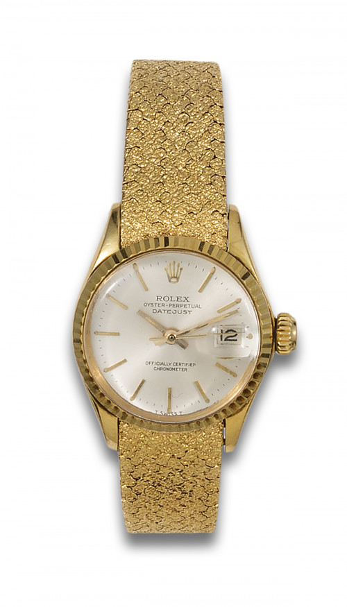 RELOJ DE PULSERA ROLEX OYSTER PERPETUAL DATE JUST, EN ORO A