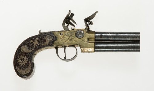 Pistola inglesa de cañónes superpuestos, último tercio S.XV