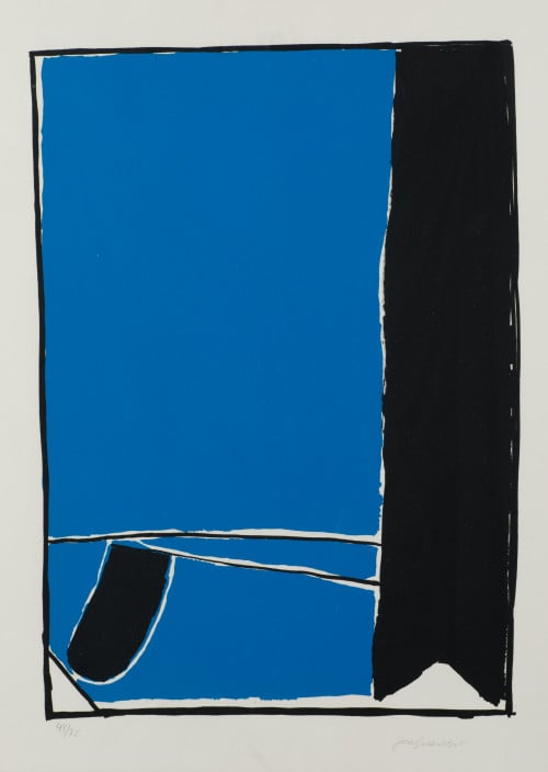 JOSÉ GUERRERO, "Azul y negro", 1975, Litografía