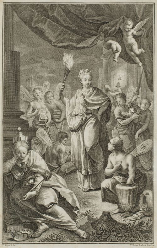 FRANCESCO  ZUCCHI, "Alegoría de Italia", Aguafuerte.