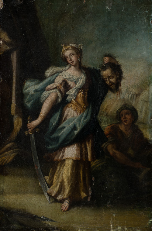  ESCUELA ITALIANA, "Judith con la cabeza de Holofernes", Ól