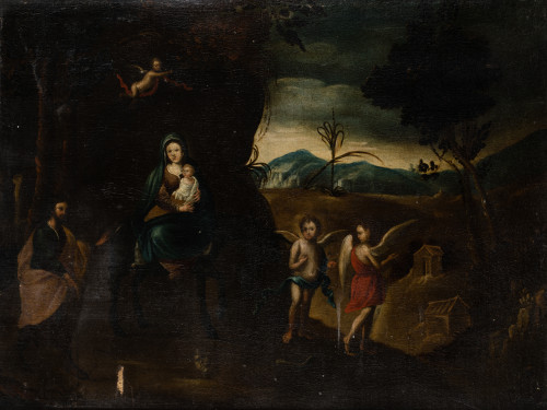 ESCUELA ESPAÑOLA, SPANISH SCHOOL (18TH CENTURY) "The Flight