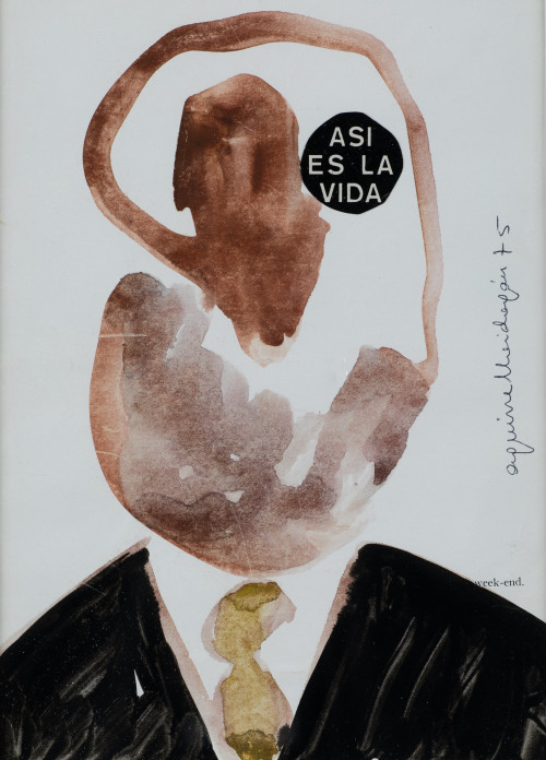 BLANCA AGUIRRE MAIDAGAN, "Así es la vida", 1975, Acuarela s