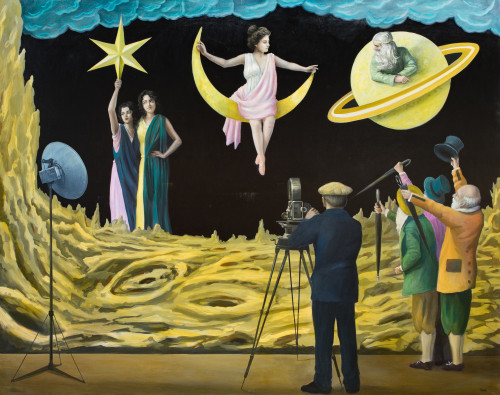 MANUEL  TERÁN, "Making-of, Viaje a la luna III", 2023, Óleo