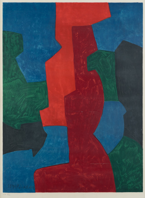 ATRIBUIDO A SERGE POLIAKOFF, "Composición", 1975, Litografí