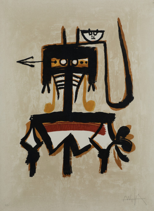 WIFREDO LAM, "Galería Joan Prats", 1976, Litografía sobre p