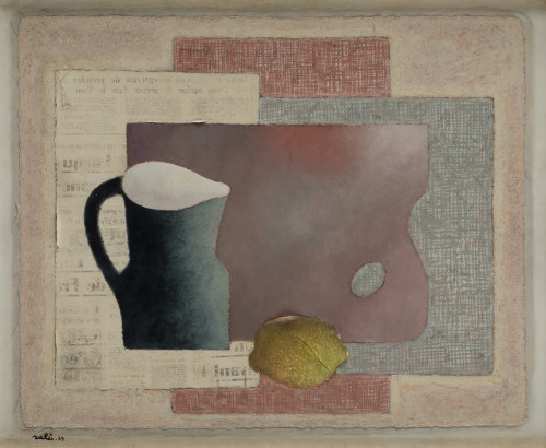 FRANCISCO SALES, "Composición conb paleta, jarra y limón", 