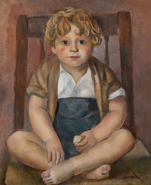 JOAQUIN SUNYER, "Niño de Sitges", Óleo sobre lienzo