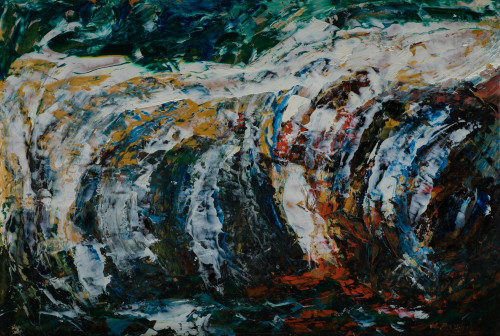 NELSON ZÚMEL, "Paisaje (Abstracción)", 1991, Técnica mixta 