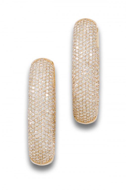 PENDIENTES CRIOLLAS IN & OUT DE DIAMANTES, EN ORO AMARILLO