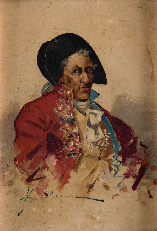 JULIÁN LUCAS VILLAAMIL, "Caballero con bicornio y casaca", 